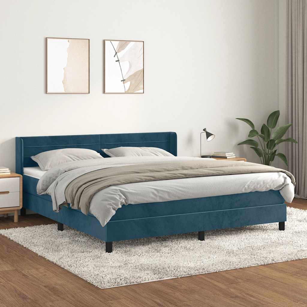 vidaXL Boxspring met matras fluweel donkergrijs 90x200 cm