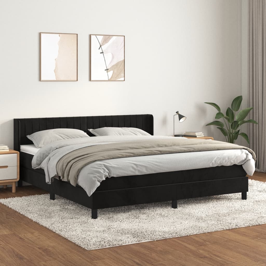 vidaXL Boxspring met matras fluweel donkergrijs 90x200 cm