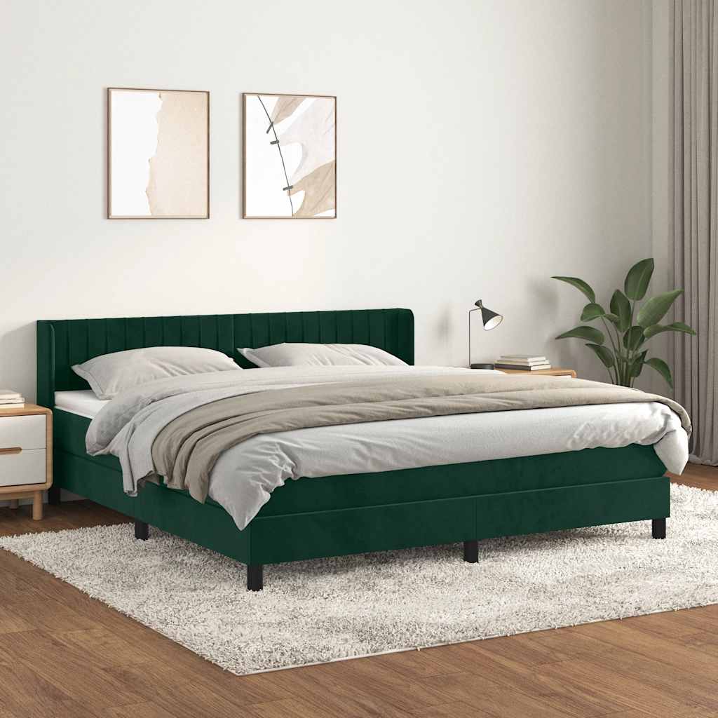 vidaXL Boxspring met matras fluweel donkergrijs 90x200 cm