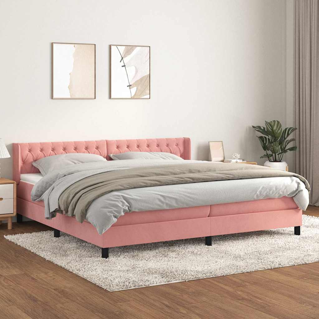 vidaXL Boxspring met matras fluweel donkergrijs 90x200 cm