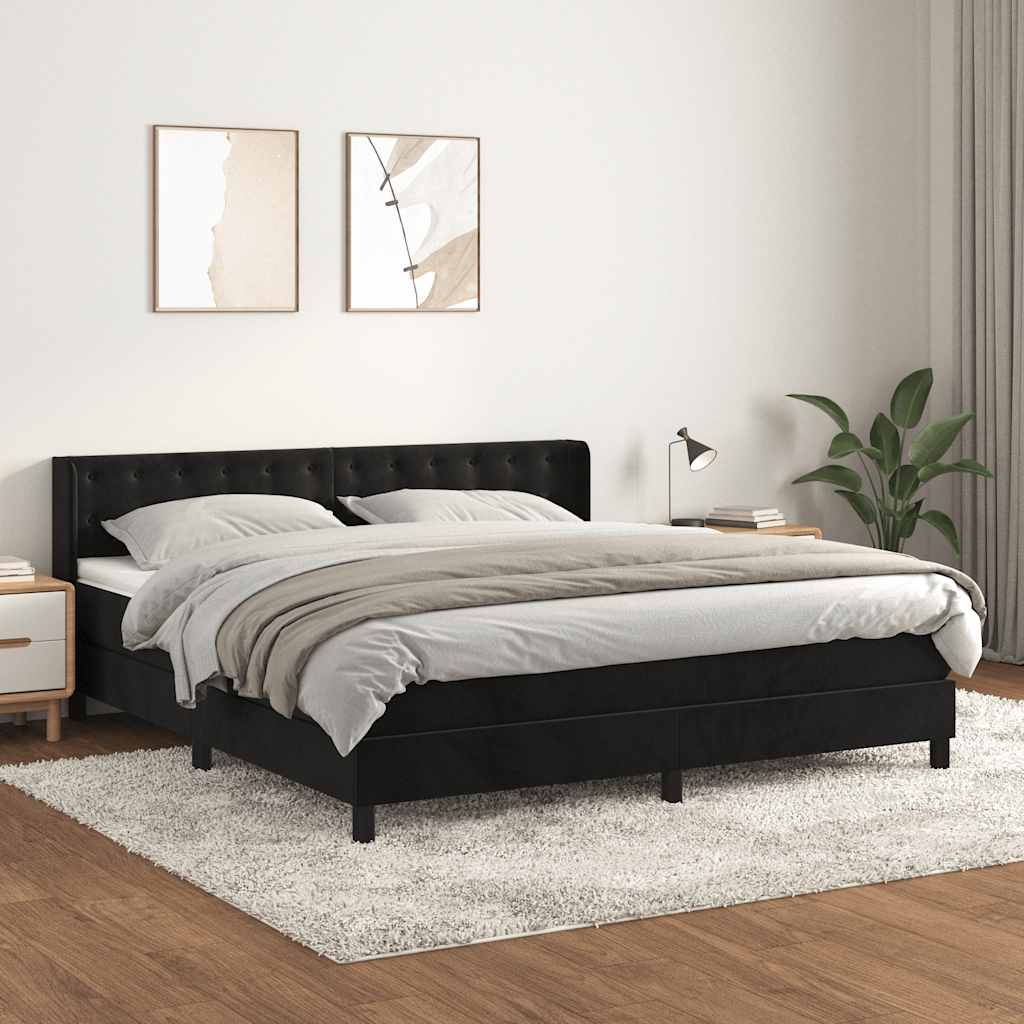 vidaXL Boxspring met matras fluweel donkergrijs 90x200 cm