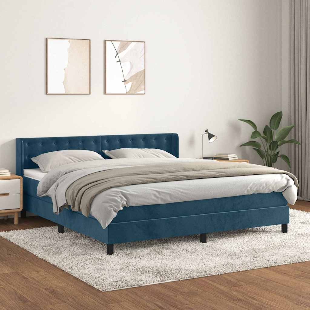 vidaXL Boxspring met matras fluweel donkergrijs 90x200 cm