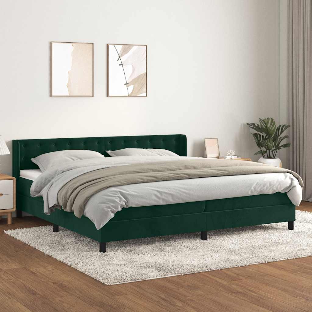 vidaXL Boxspring met matras fluweel donkergrijs 90x200 cm