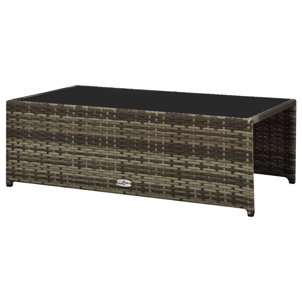 vidaXL 8-delige Loungeset met kussens poly rattan grijs