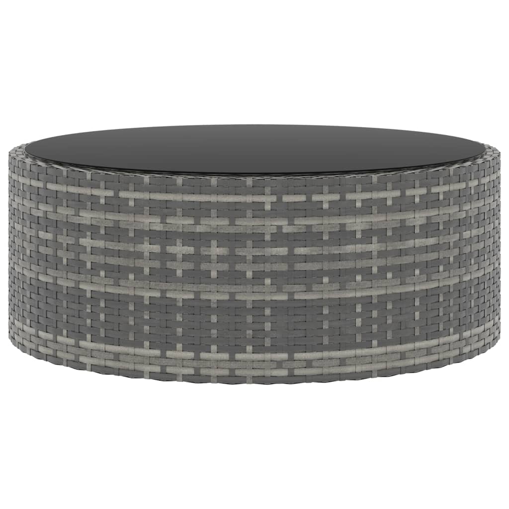 vidaXL 10-delige Loungeset met kussens poly rattan grijs