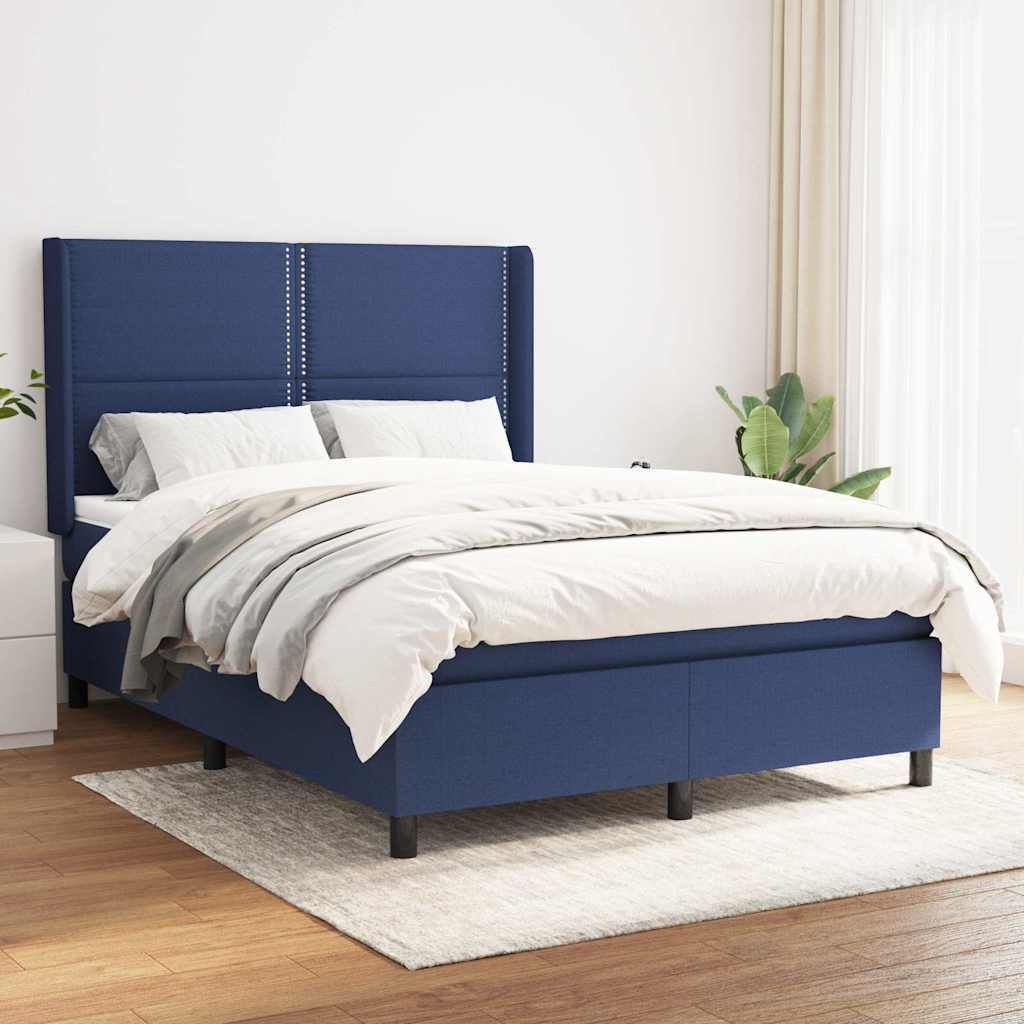 vidaXL Boxspring met matras stof lichtgrijs 200x200 cm