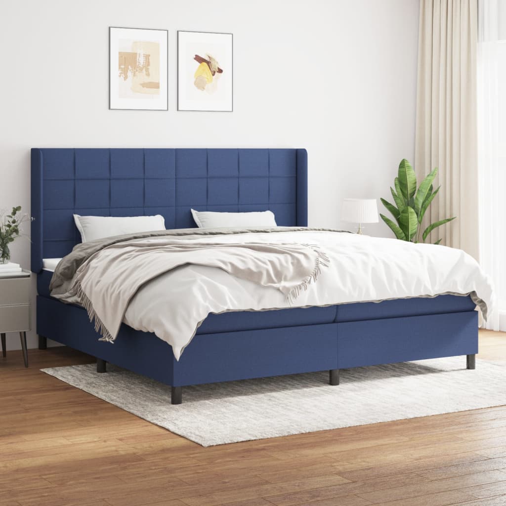 vidaXL Boxspring met matras stof lichtgrijs 200x200 cm
