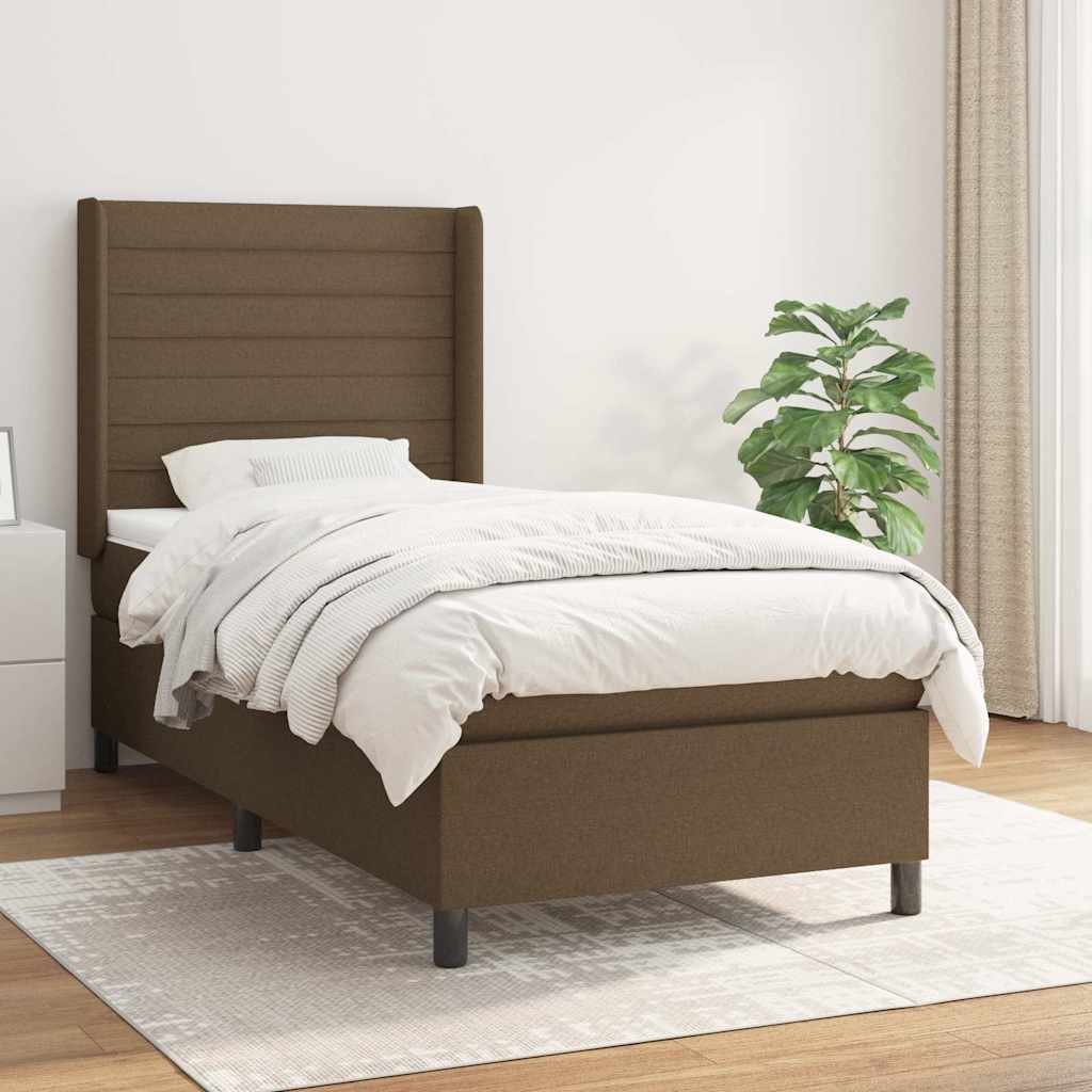 vidaXL Boxspring met matras stof lichtgrijs 200x200 cm