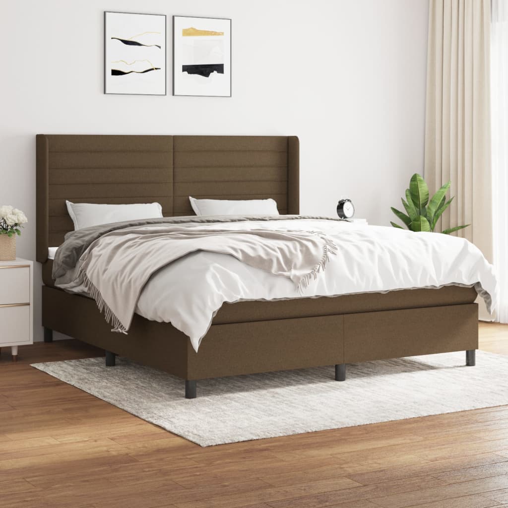 vidaXL Boxspring met matras stof lichtgrijs 200x200 cm