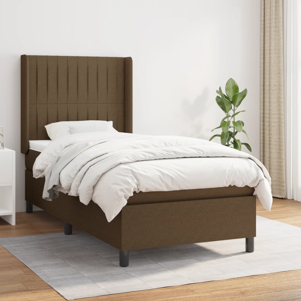 vidaXL Boxspring met matras stof lichtgrijs 200x200 cm