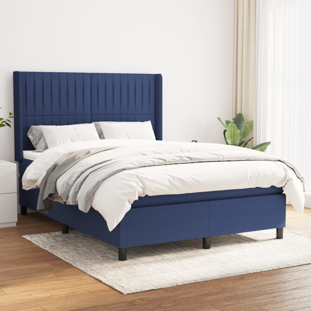 vidaXL Boxspring met matras stof lichtgrijs 200x200 cm