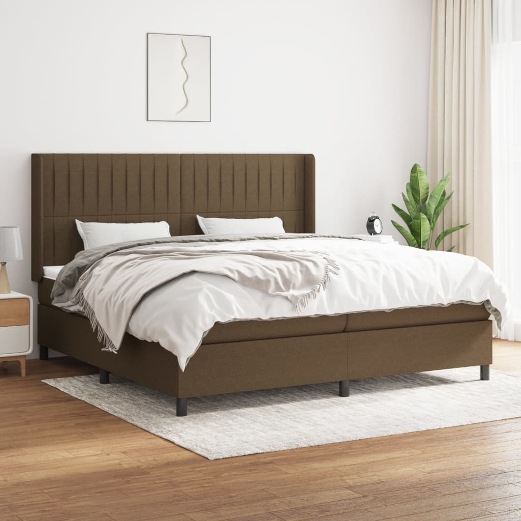 vidaXL Boxspring met matras stof lichtgrijs 200x200 cm