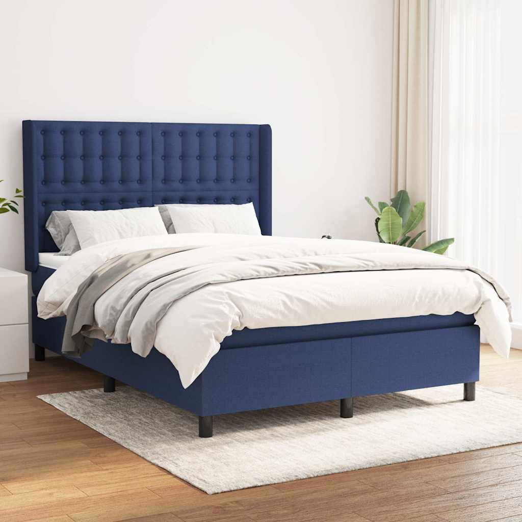 vidaXL Boxspring met matras stof lichtgrijs 200x200 cm