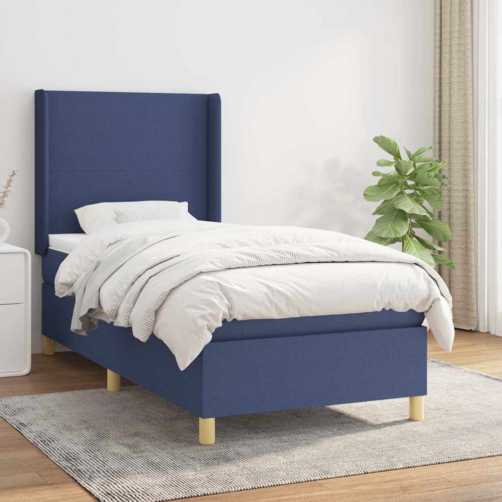 vidaXL Boxspring met matras stof crèmekleurig 140x200 cm
