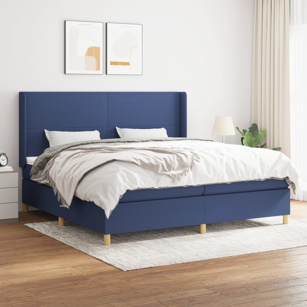 vidaXL Boxspring met matras stof crèmekleurig 140x200 cm