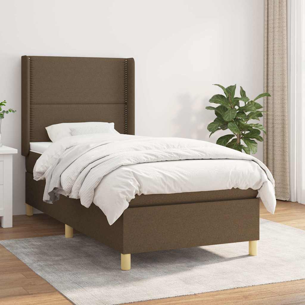 vidaXL Boxspring met matras stof crèmekleurig 140x200 cm