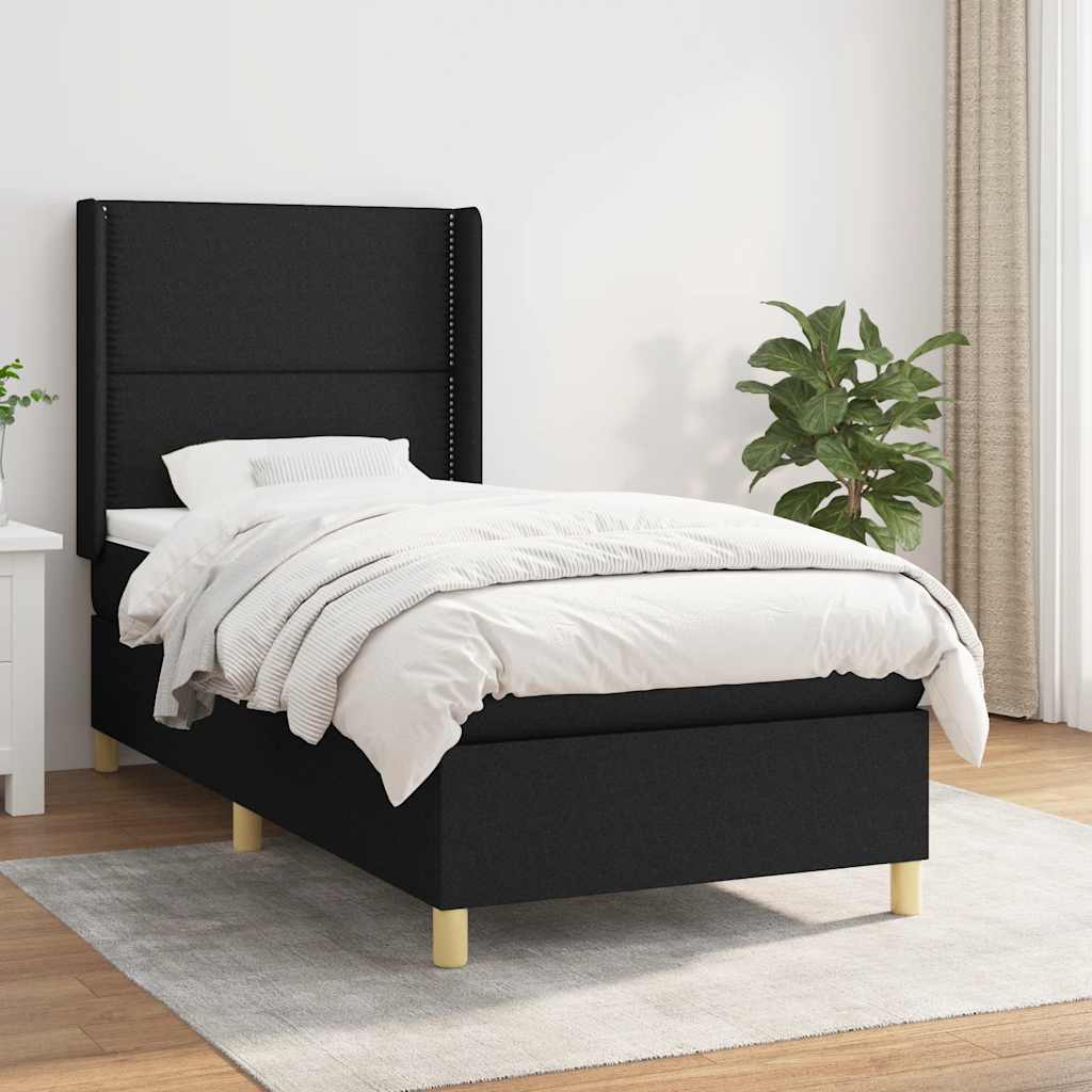 vidaXL Boxspring met matras stof crèmekleurig 140x200 cm