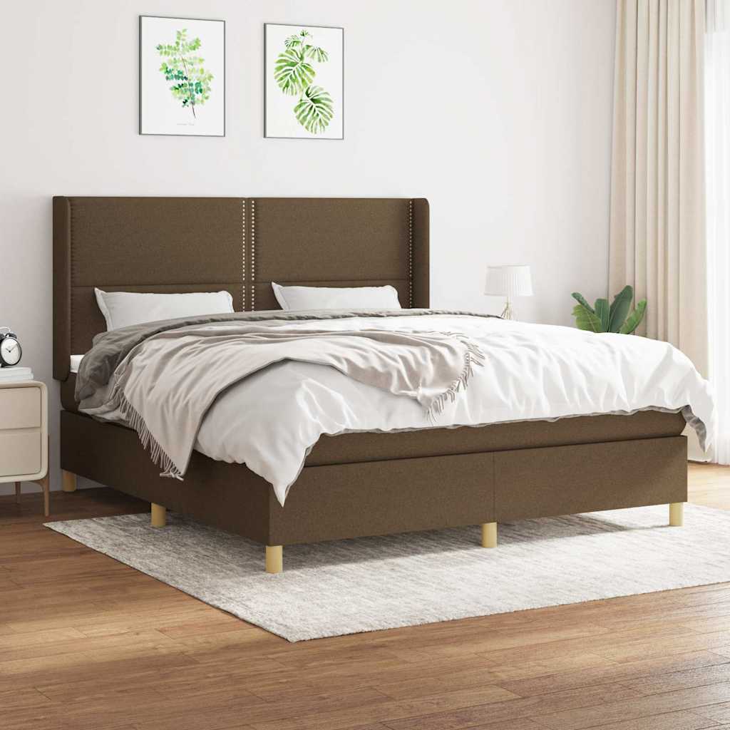 vidaXL Boxspring met matras stof crèmekleurig 140x200 cm