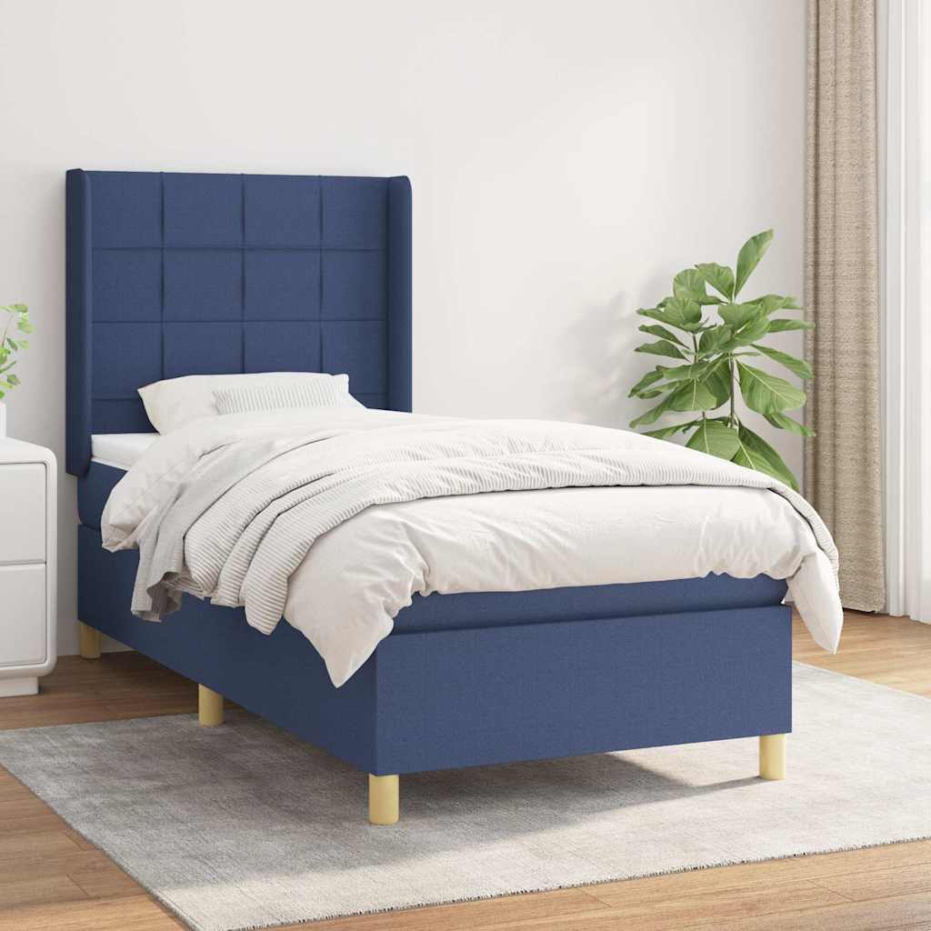 vidaXL Boxspring met matras stof crèmekleurig 140x200 cm