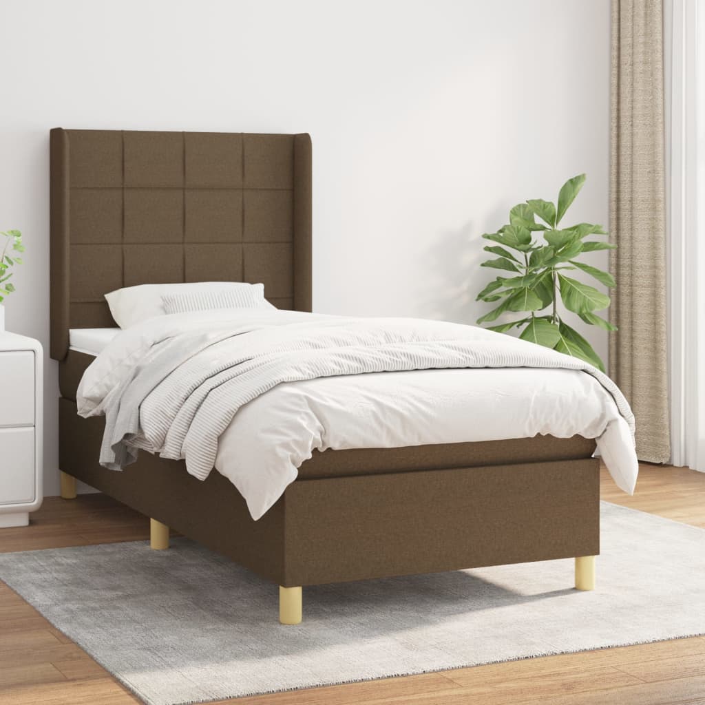 vidaXL Boxspring met matras stof crèmekleurig 140x200 cm