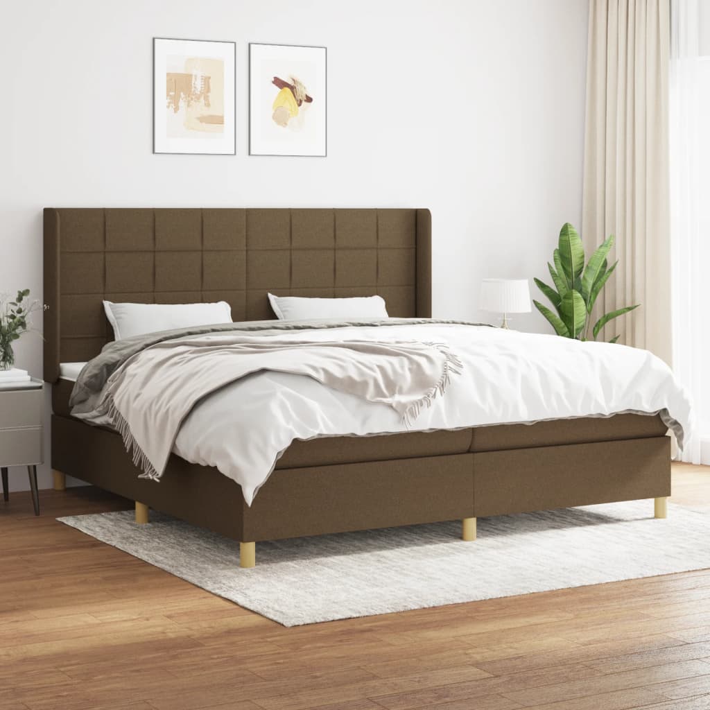 vidaXL Boxspring met matras stof crèmekleurig 140x200 cm