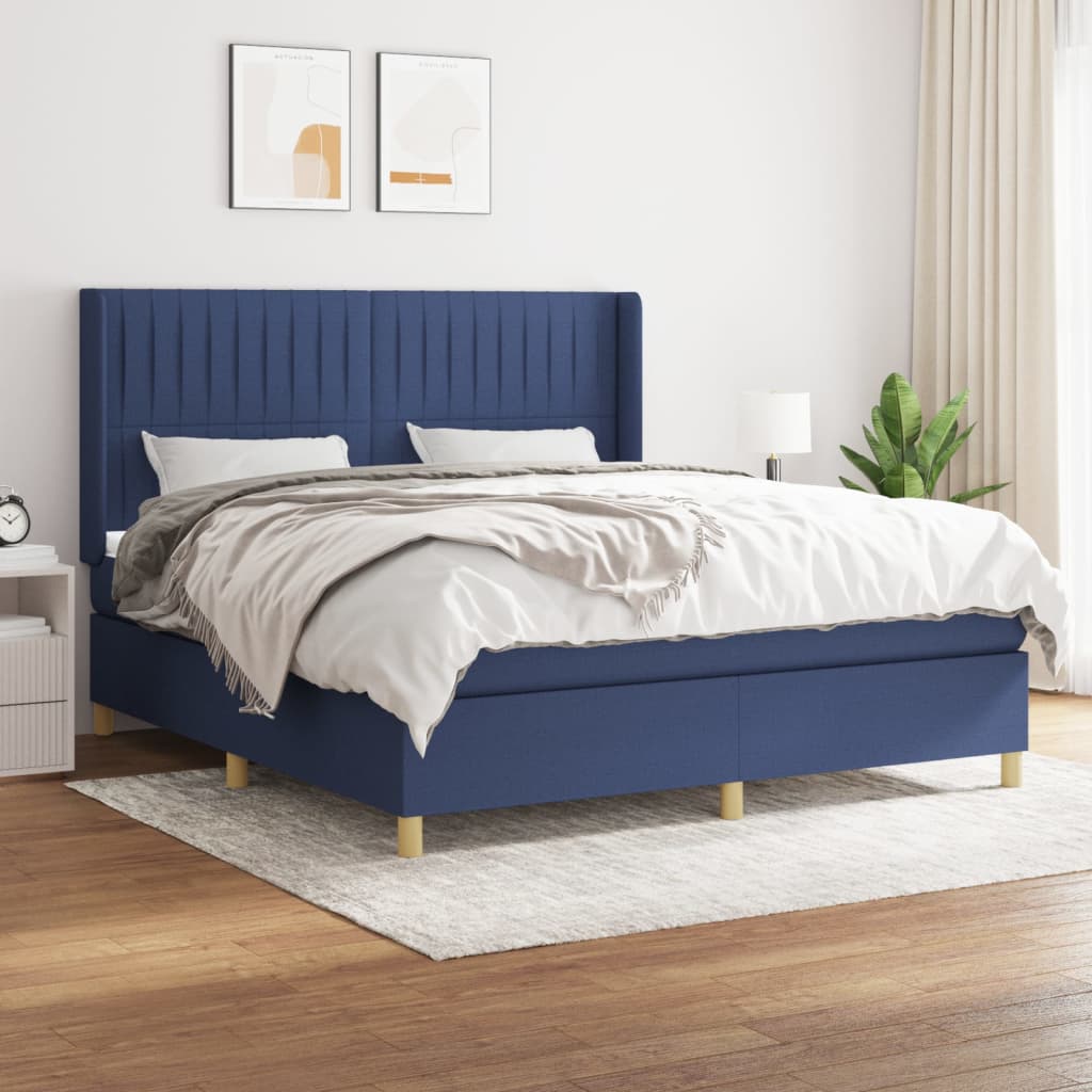vidaXL Boxspring met matras stof crèmekleurig 140x200 cm