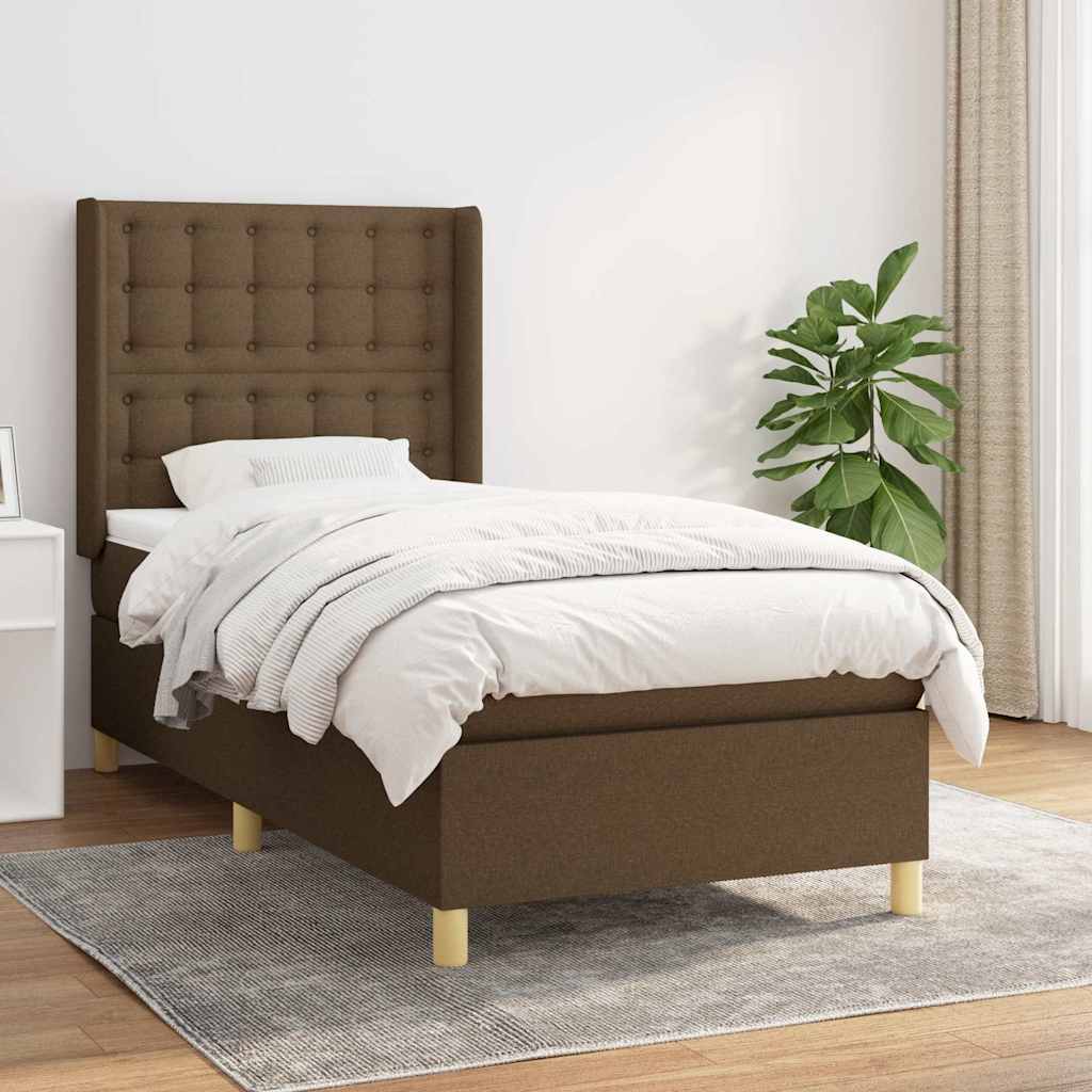 vidaXL Boxspring met matras stof crèmekleurig 140x200 cm