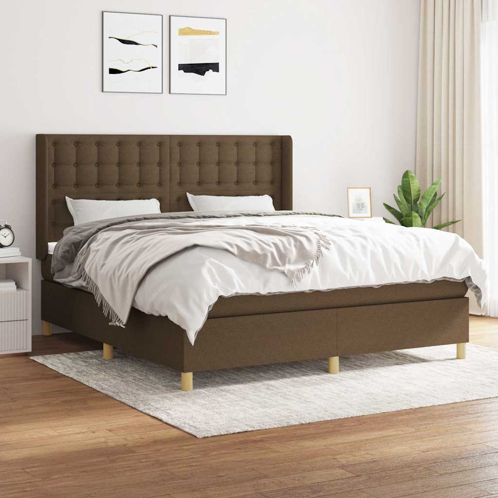 vidaXL Boxspring met matras stof crèmekleurig 140x200 cm