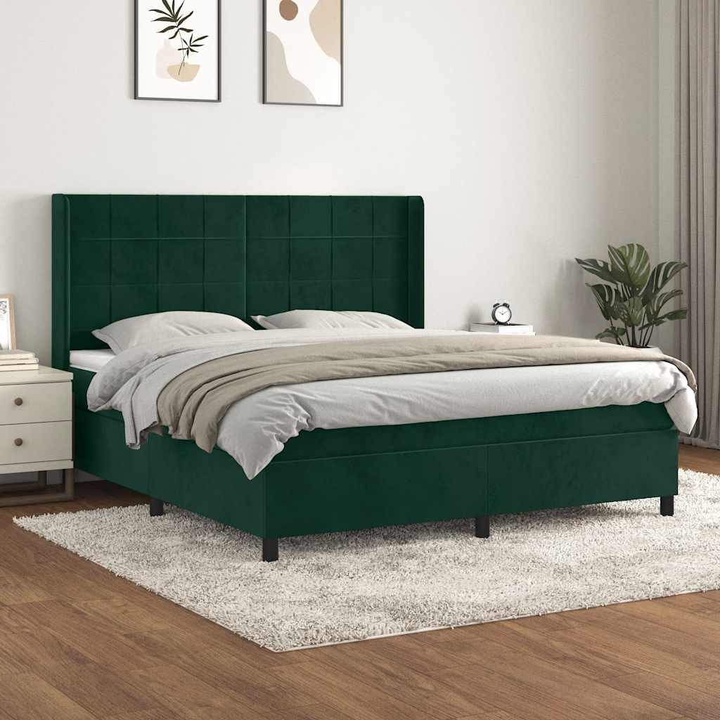 vidaXL Boxspring met matras fluweel lichtgrijs 140x200 cm