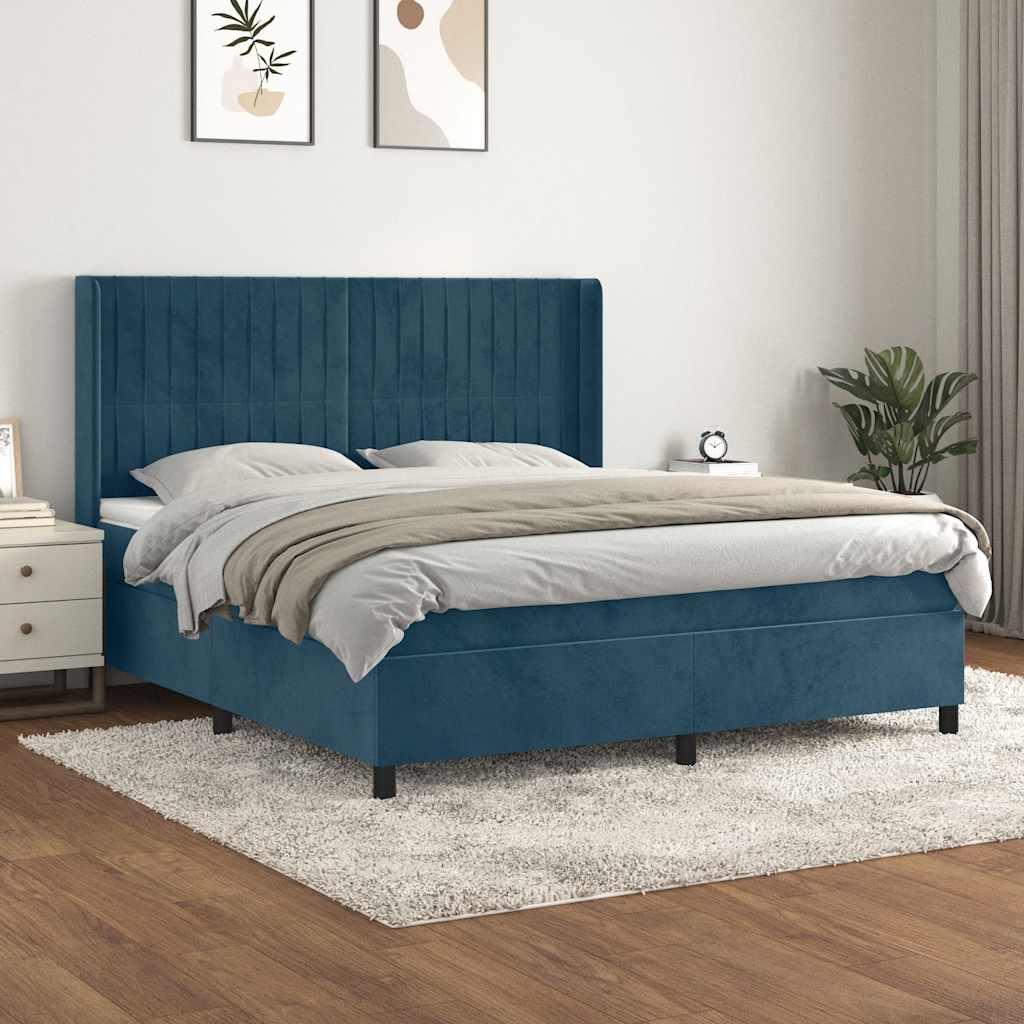 vidaXL Boxspring met matras fluweel lichtgrijs 140x200 cm