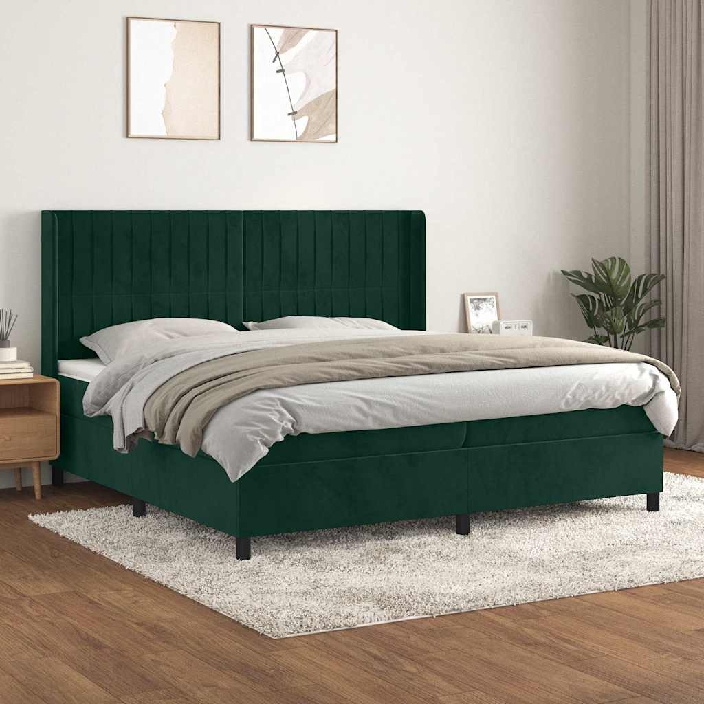vidaXL Boxspring met matras fluweel lichtgrijs 140x200 cm