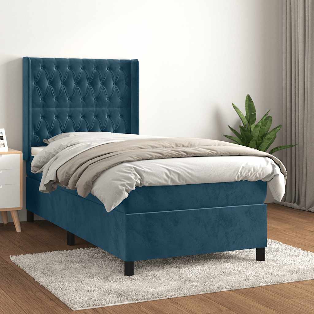 vidaXL Boxspring met matras fluweel lichtgrijs 140x200 cm