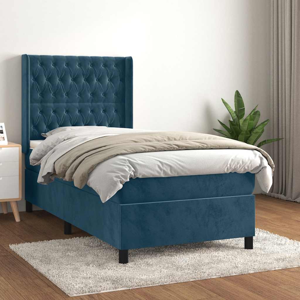 vidaXL Boxspring met matras fluweel lichtgrijs 140x200 cm