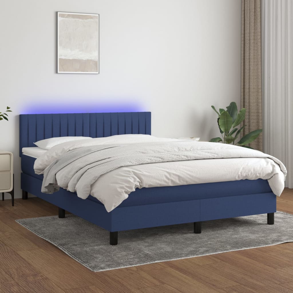 vidaXL Boxspring met matras en LED stof donkerbruin 100x200 cm