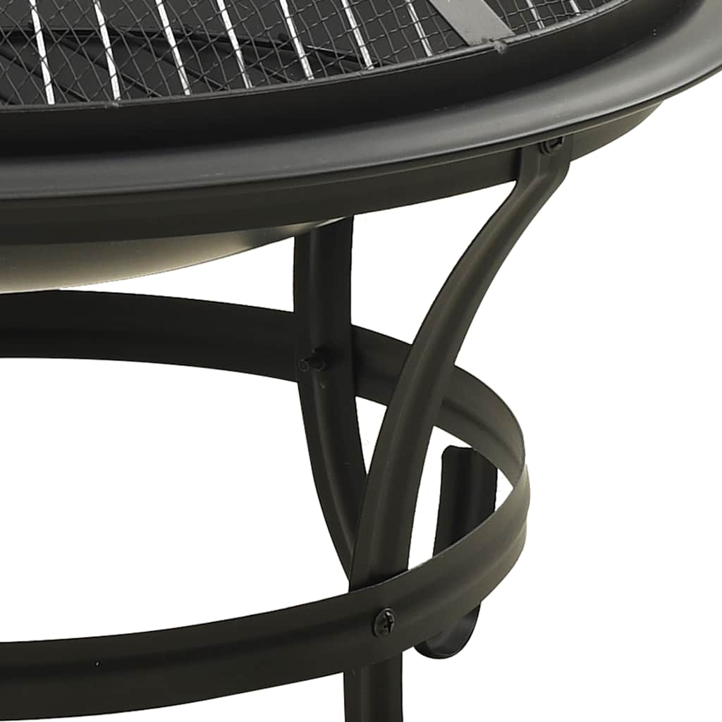 vidaXL Vuurplaats en barbecue 2-in-1 met pook 56x56x49 cm rvs