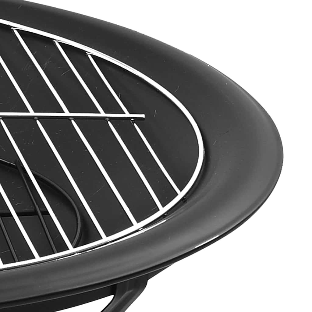 vidaXL Vuurplaats en barbecue 2-in-1 met pook 56x56x49 cm rvs