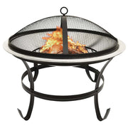 vidaXL Vuurplaats en barbecue 2-in-1 met pook 56x56x49 cm rvs