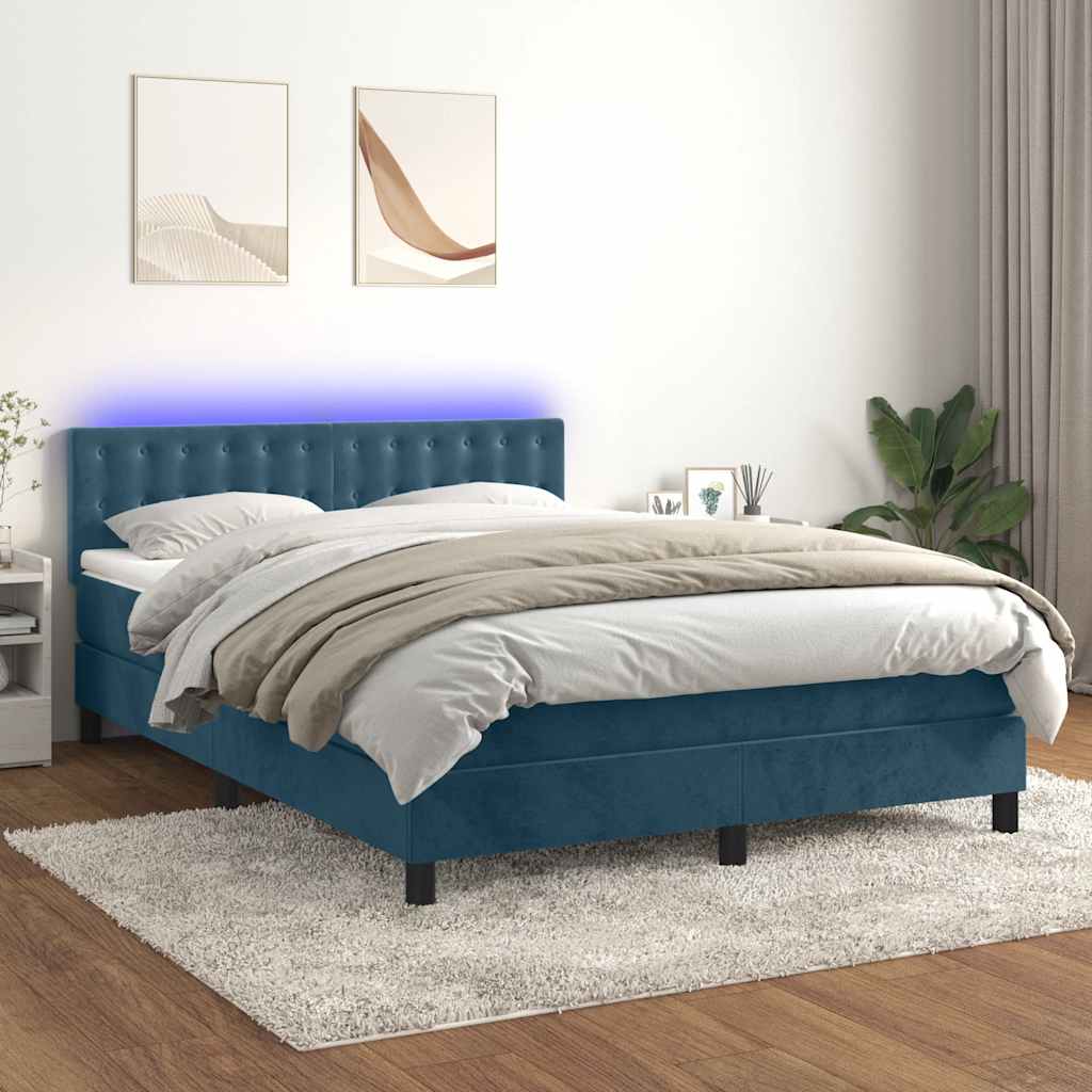 vidaXL Boxspring met matras en LED fluweel zwart 120x200 cm