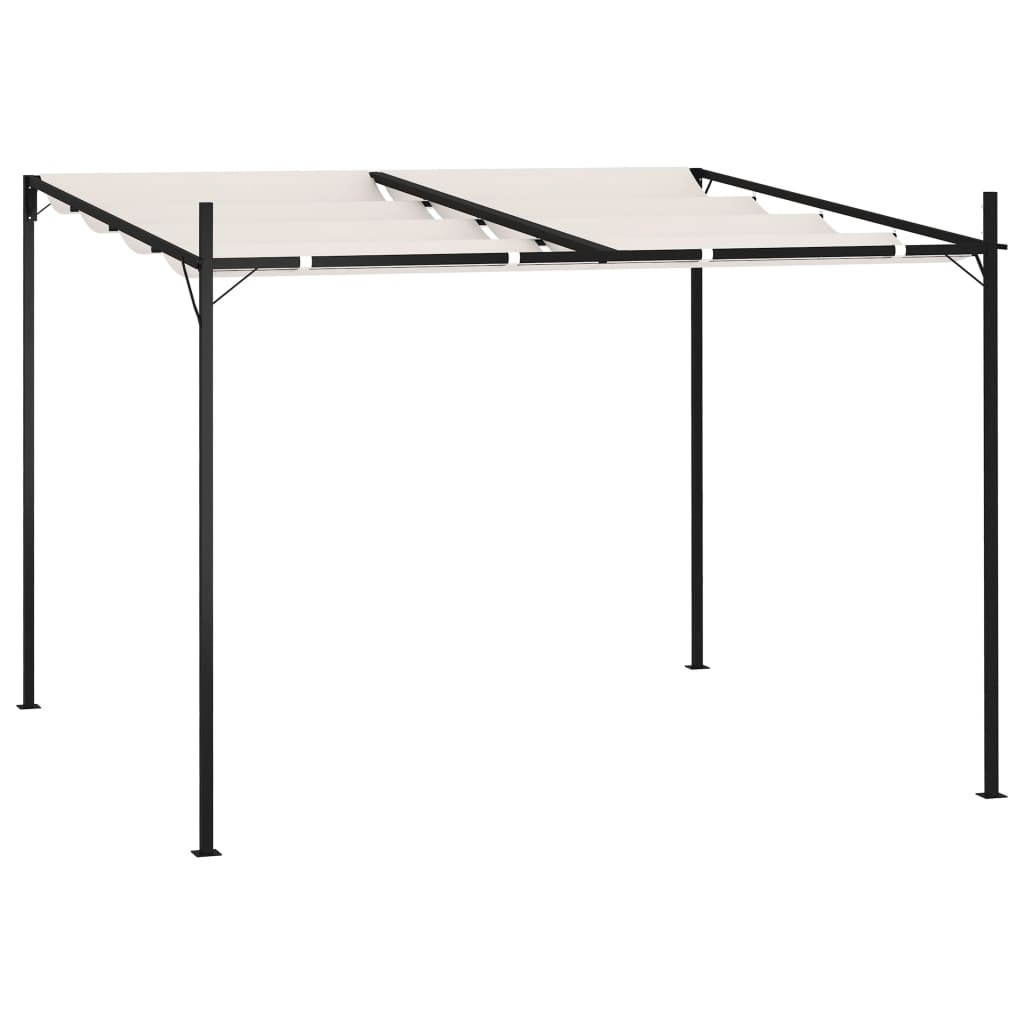 vidaXL Prieel met uittrekbaar dak 300x300x233 cm crèmekleurig