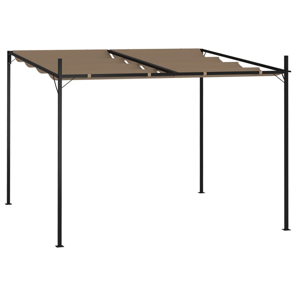 vidaXL Prieel met uittrekbaar dak 300x300x233 cm crèmekleurig