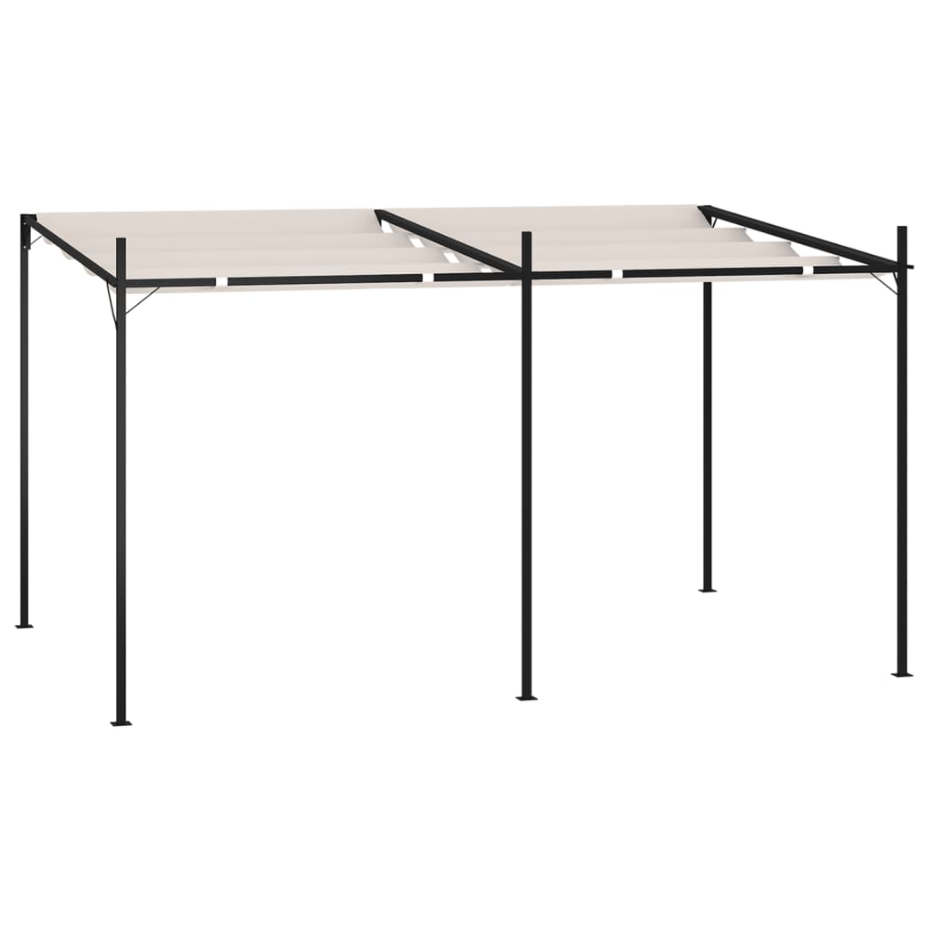 vidaXL Prieel met uittrekbaar dak 300x300x233 cm crèmekleurig