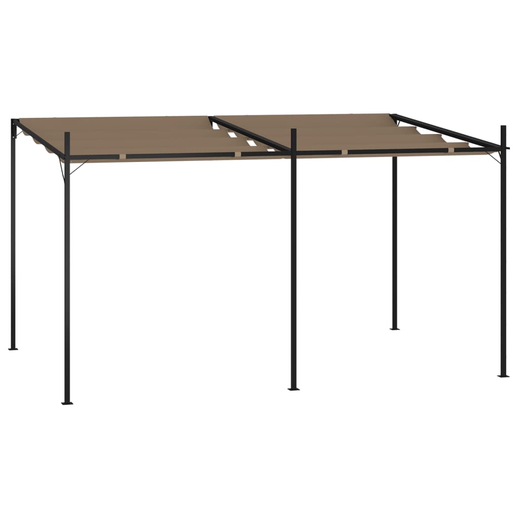 vidaXL Prieel met uittrekbaar dak 300x300x233 cm crèmekleurig
