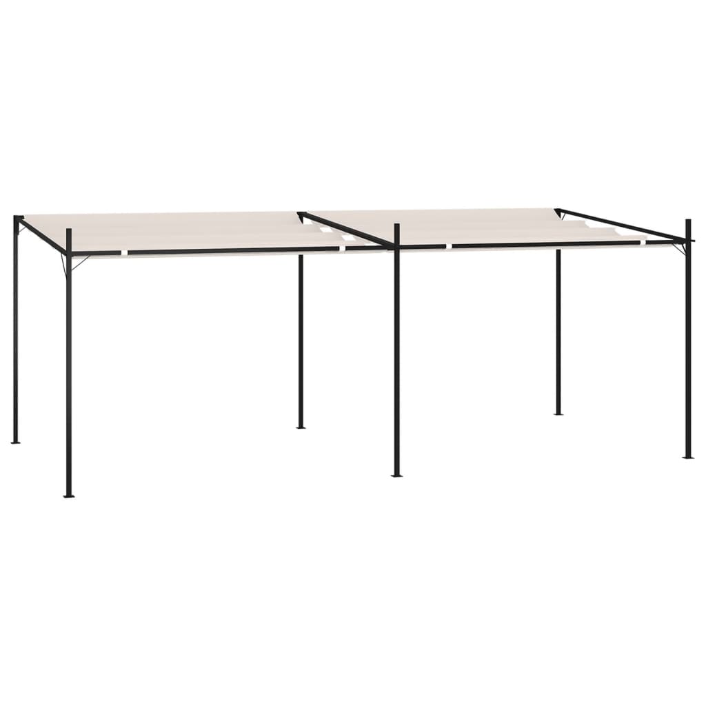 vidaXL Prieel met uittrekbaar dak 300x300x233 cm crèmekleurig