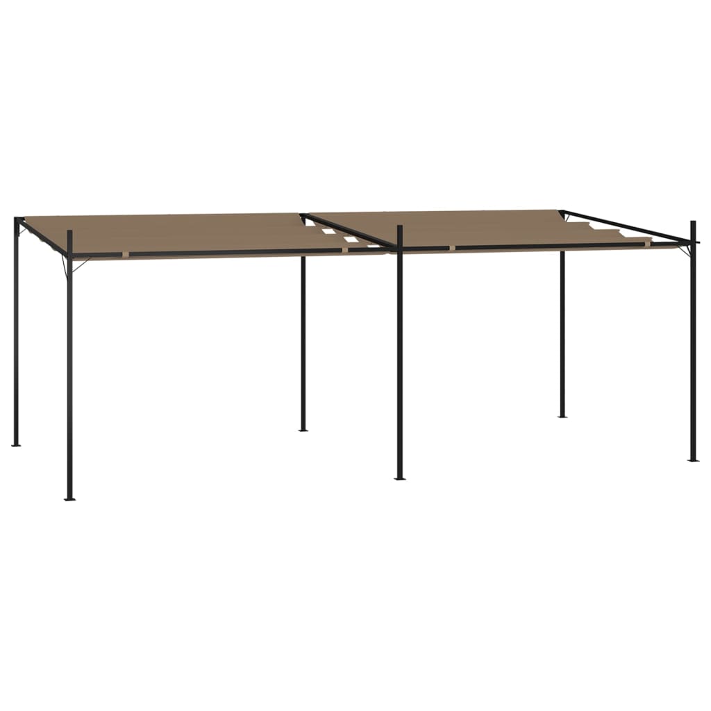 vidaXL Prieel met uittrekbaar dak 300x300x233 cm crèmekleurig
