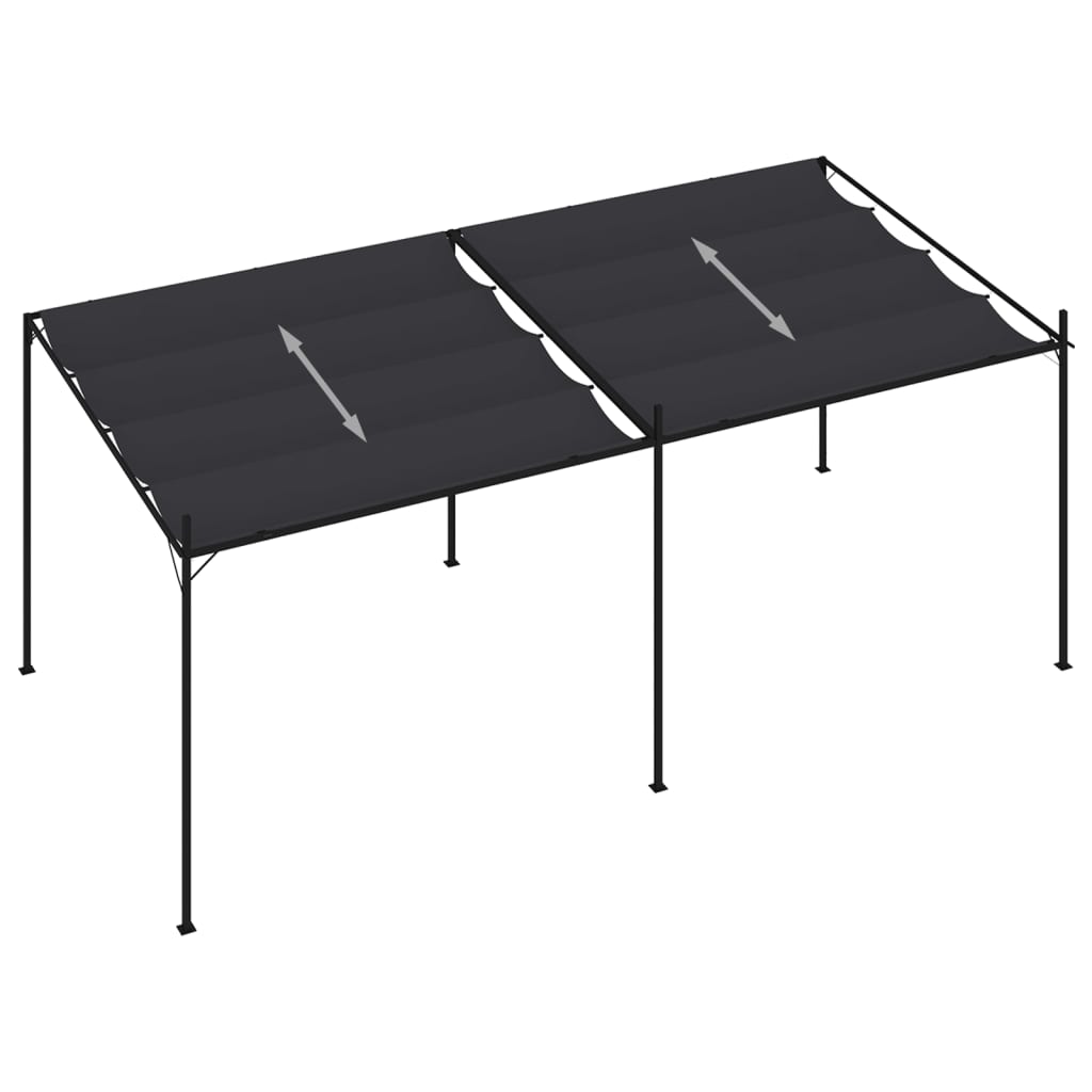 vidaXL Prieel met uittrekbaar dak 300x300x233 cm crèmekleurig