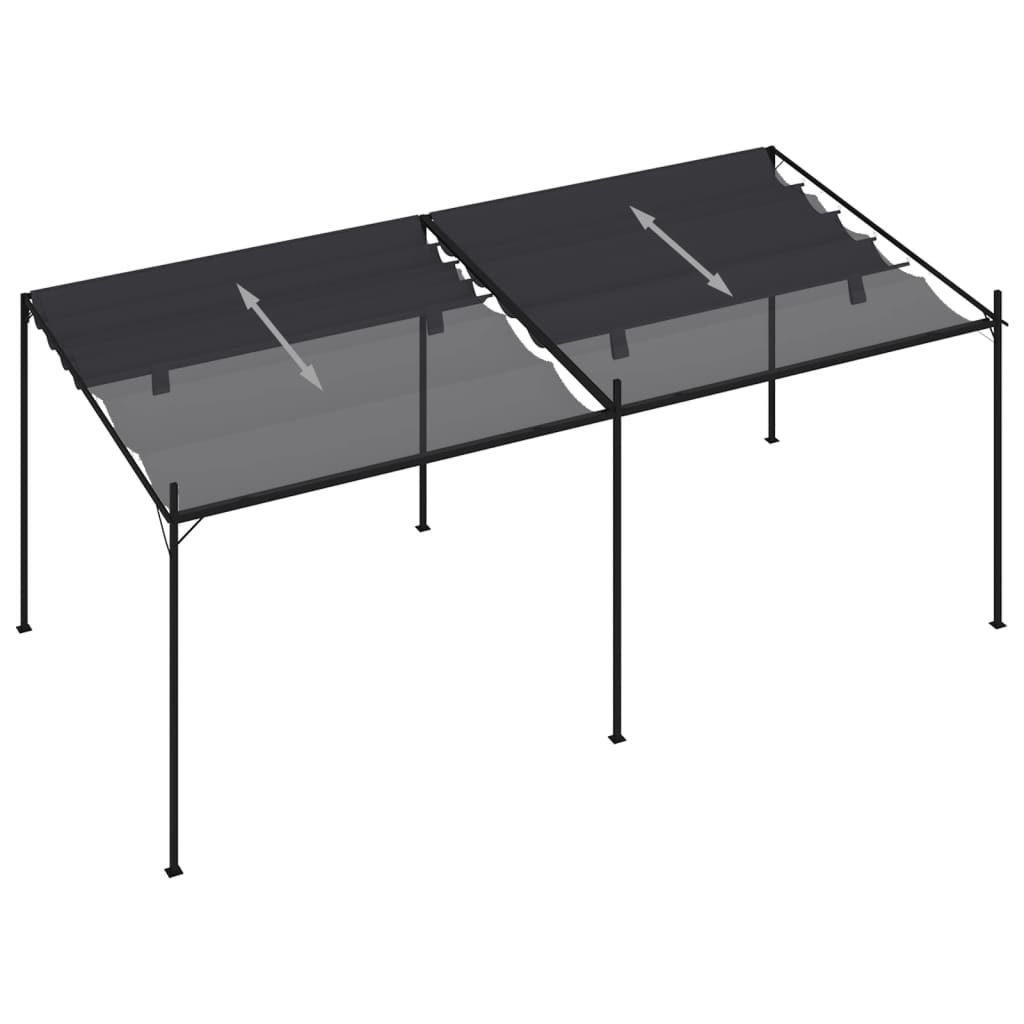 vidaXL Prieel met uittrekbaar dak 300x300x233 cm crèmekleurig