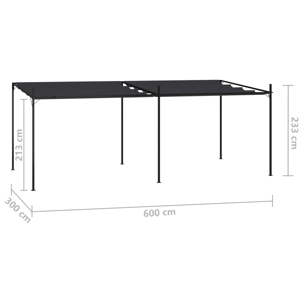 vidaXL Prieel met uittrekbaar dak 300x300x233 cm crèmekleurig