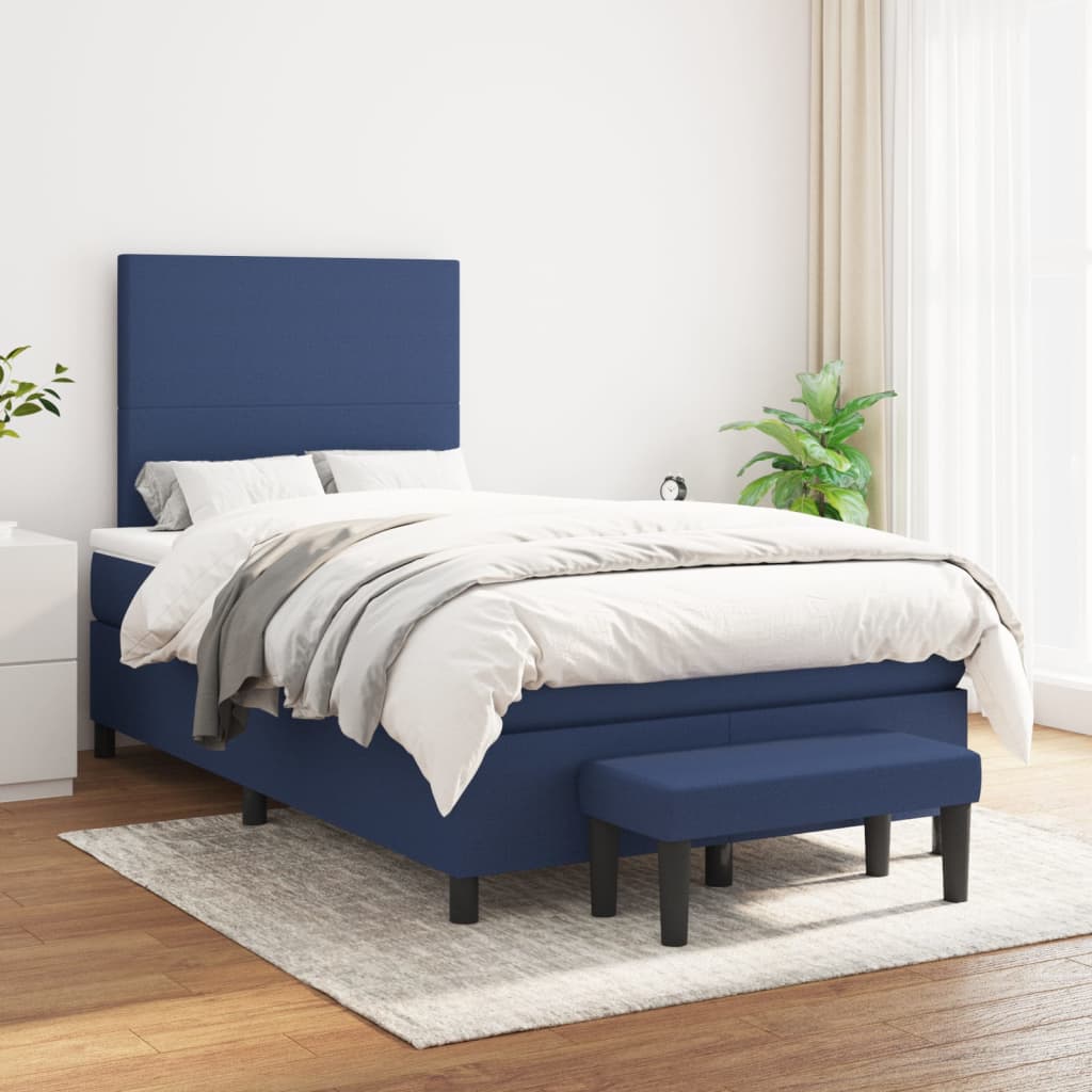 vidaXL Boxspring met matras stof crèmekleurig 140x200 cm