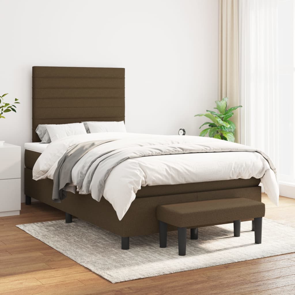 vidaXL Boxspring met matras stof crèmekleurig 140x200 cm