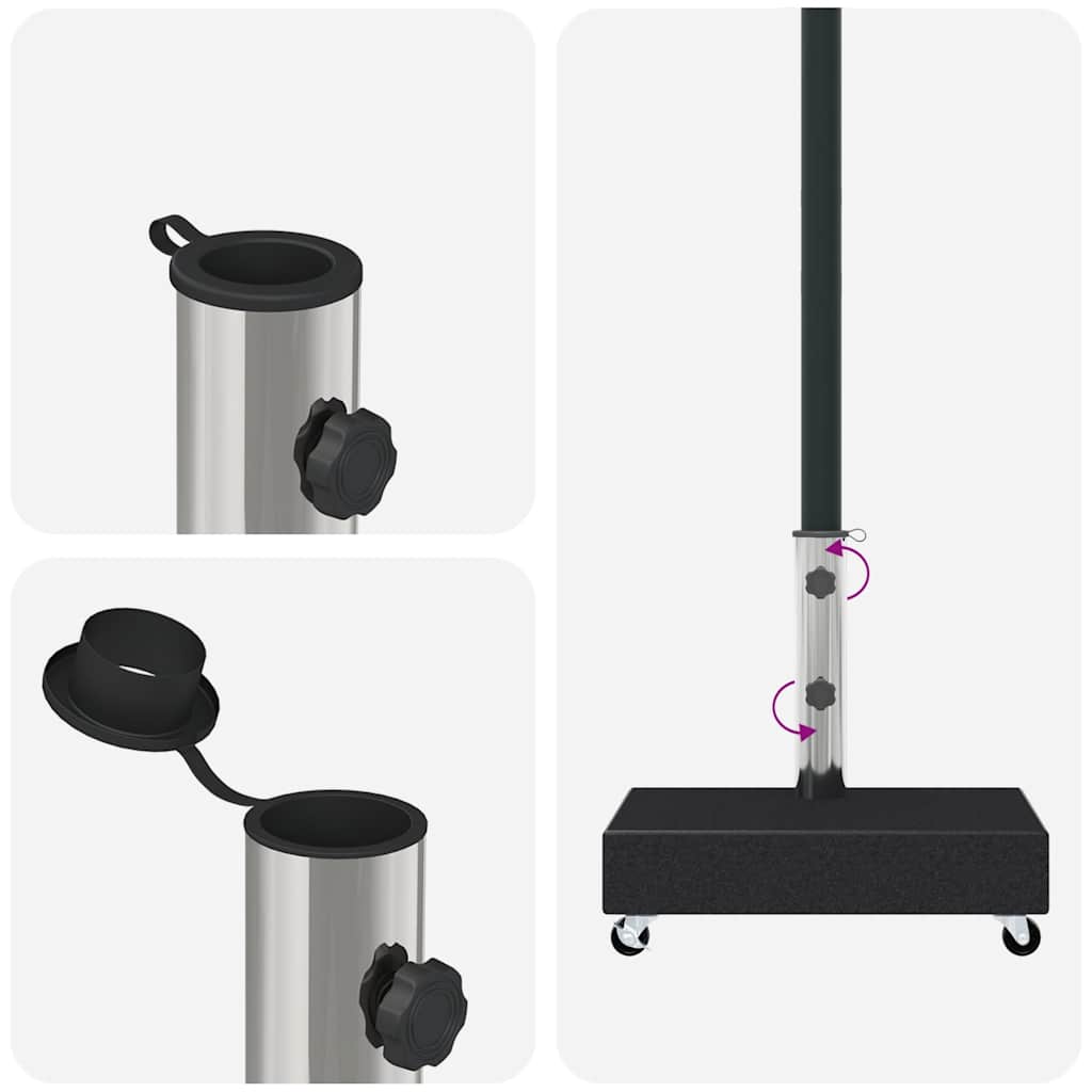 vidaXL Parasolvoet 45x25x8 cm graniet lichtgrijs
